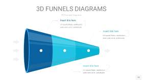 宝石蓝3D漏斗PPT信息图表10