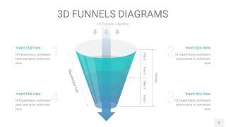 天蓝绿3D漏斗PPT信息图表9