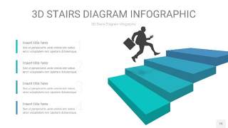 青色渐变3D阶梯PPT图表15