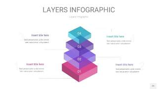 紫蓝色3D分层PPT信息图29
