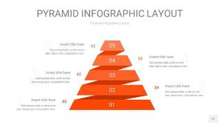 橘红色3D金字塔PPT信息图表12