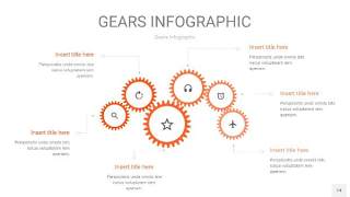 橙色齿轮PPT信息图14