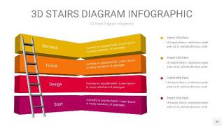 多色3D阶梯PPT图表30