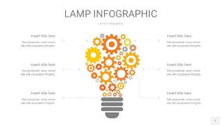 黄色创意灯PPT信息图1