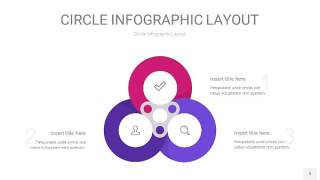 玫瑰紫色圆形PPT信息图9