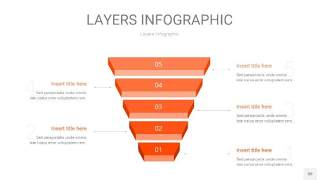橘红色3D分层PPT信息图50