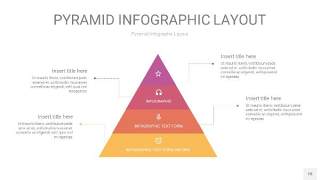 渐变紫黄色3D金字塔PPT信息图表18