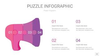 粉紫色拼图PPT图表28