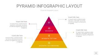 红黄色3D金字塔PPT信息图表18