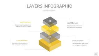灰黄色3D分层PPT信息图29