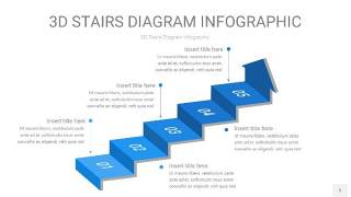 渐变蓝色3D阶梯PPT图表5