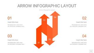 橘红色箭头PPT信息图表5