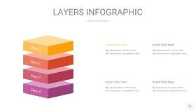 粉黄色3D分层PPT信息图23