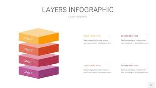 粉黄色3D分层PPT信息图23