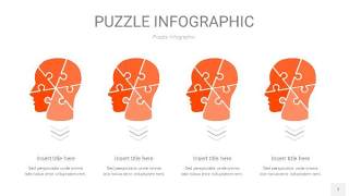 橘红色拼图PPT图表7