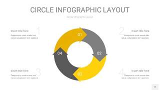 灰黄色圆形PPT信息图13