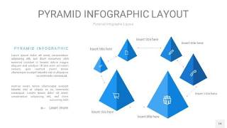浅蓝色3D金字塔PPT信息图表24