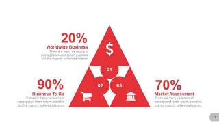 红色三角形创意信息可视化PPT图表15