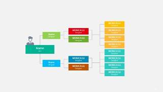 公司彩色组织架构图PPT模板15