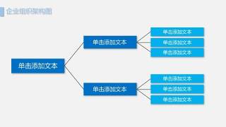 天蓝色组织架构图PPT模板9