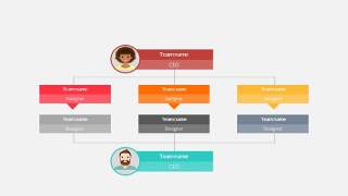 公司彩色组织架构图PPT模板19