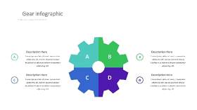 紫绿色齿轮PPT信息可视化图表10