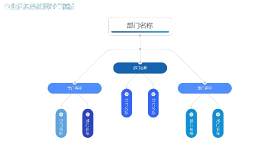 蓝色企业组织架构图PPT素材9