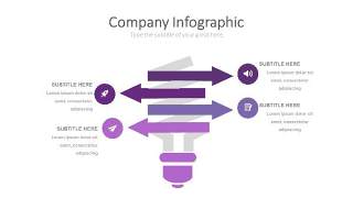 紫色思维灯泡箭头PPT信息可视化图表11