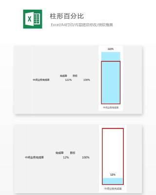 柱形百分比Excel表格模板