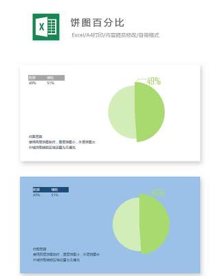 饼图百分比Excel表格模板