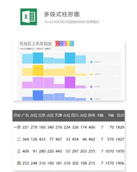 多段式柱形图Excel表格模板