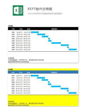 REPT制作甘特图Excel表格模板