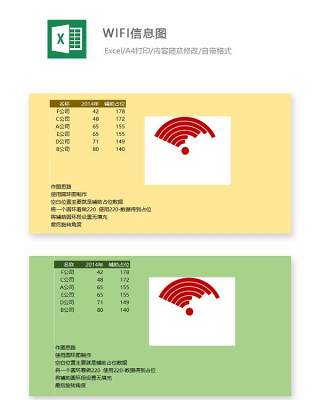 WIFI信息图Excel表格模板