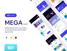 适用于设计师的40多款iOS App UI帮助工具包，Mega | iOS App UI帮助工具包