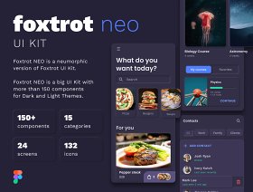 FIGMA移动和Web UI工具包，狐步NEO与UI套件