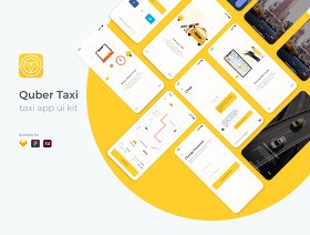 Kuber Taxi Driver UI套件采用Sketch，XD和Figma，KUBER Taxi App UI UX Kit设计