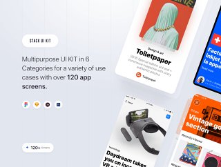 多用途iOS UI套件，超过120个屏幕，Stack UI Kit