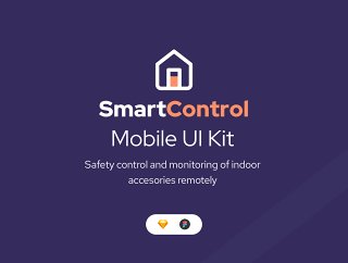 20+屏幕UI套件智能家居移动应用在素描和FIGMA和SmartControl UI工具包