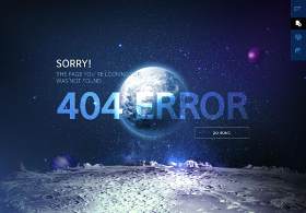 星空宇宙星球网页404错误页面PSD模板06