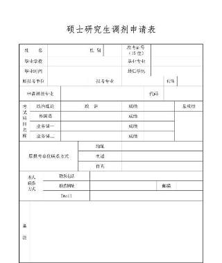 研究生硕士调剂复试申请表模板7