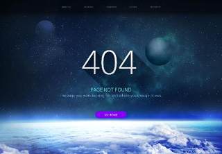 星空宇宙星球网页404错误页面PSD模板03