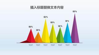 PPT信息图表元素折线百分比