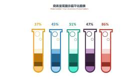 PPT信息图表商务百分比温度水柱