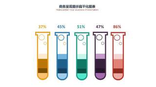 PPT信息图表商务百分比温度水柱