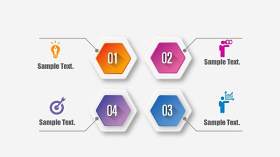 PPT信息图表元素六边形4项目录