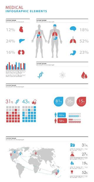 医学信息图矢量9