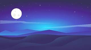 蓝色山水自然风景月亮夜景PSD海报背景素材可印刷