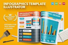 数据图表信息图形设计模板 Infographics Template Design