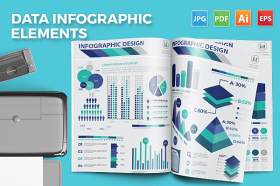 信息图表平面元素设计Infographic flat elements Design