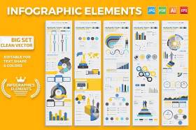 信息图形图表元素模板 Infographics Elements